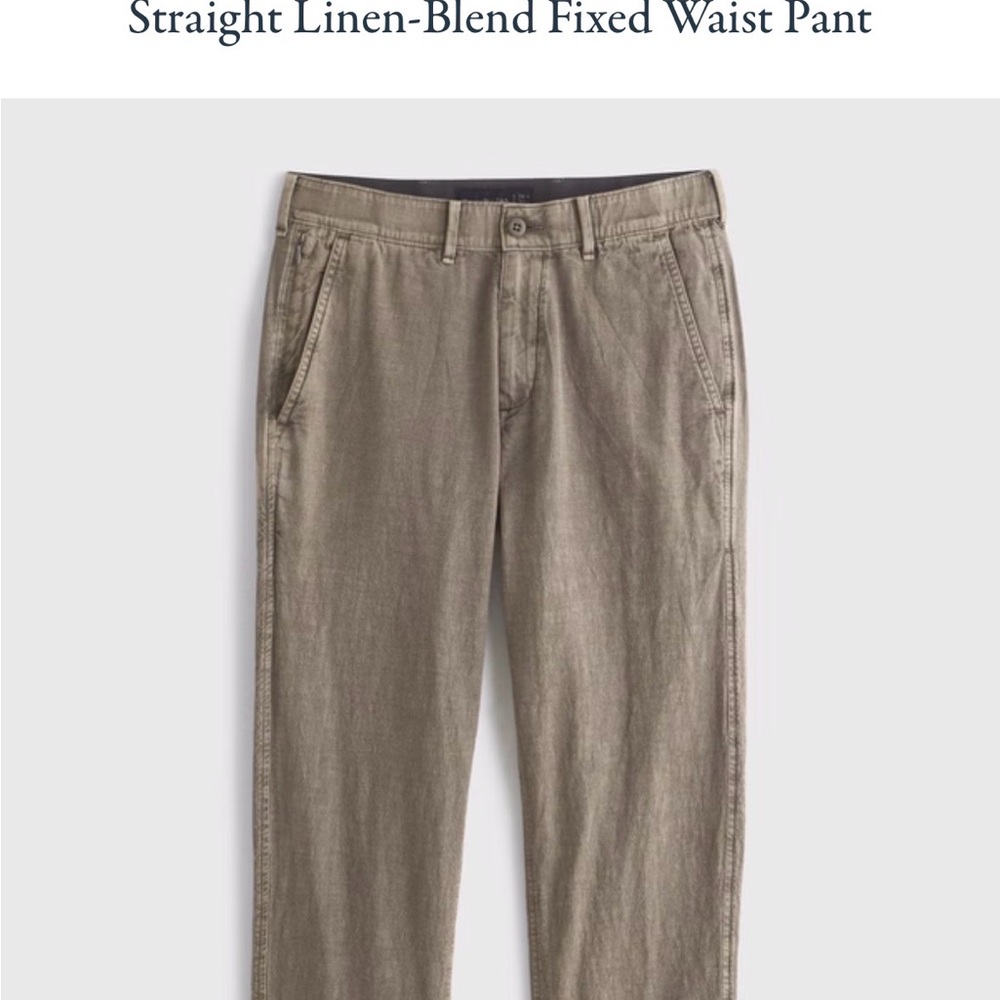 Abercrombie & Fitch Men's Linen-Blend Straight Pants in Brown/Olive NWT